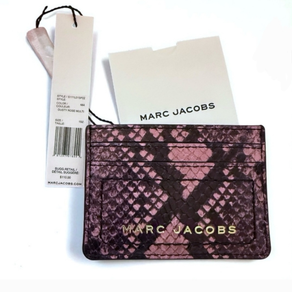Marc Jacobs Snake-Embossed Leather Card Case - Picture 2 of 4